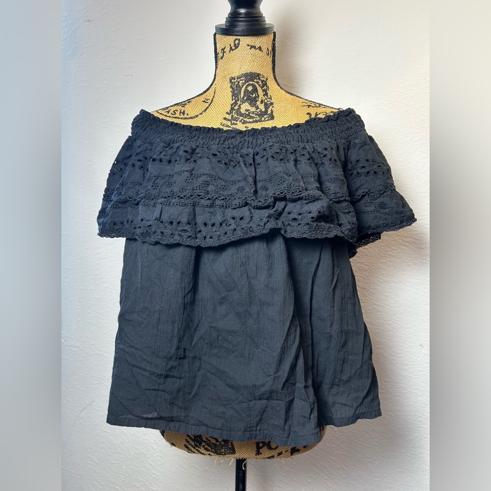 boho style off the shoulder 100% cotton Sofia Vergara women’s blouse top